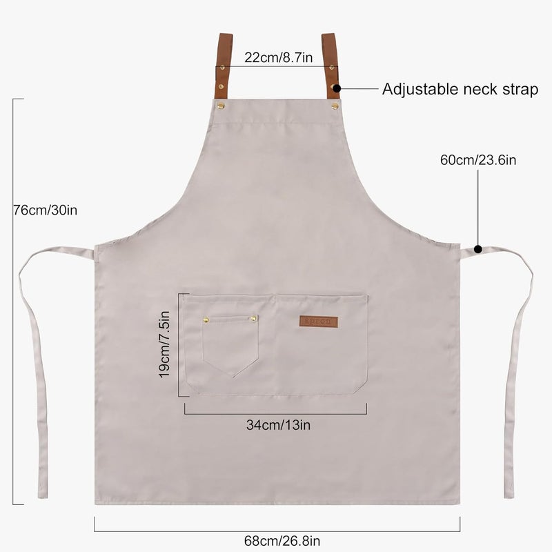DILLMAN Art Aprons for Men Women Painting Pottery Baking, H Back Straps Waterdrop Kitchen Chef Cooking Apron with Pockets - Image 3